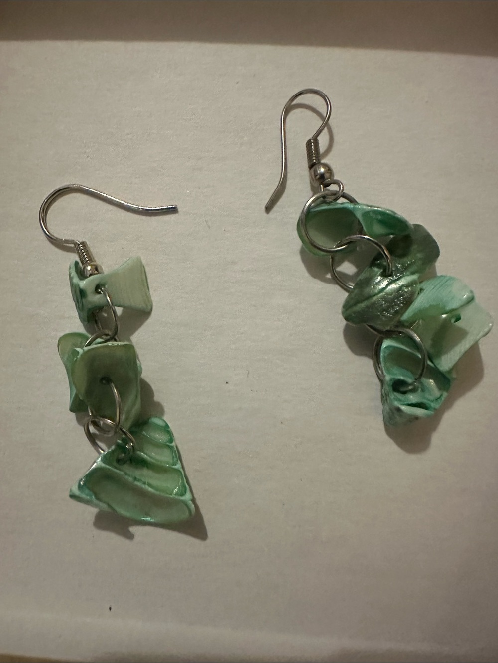 Handcrafted Light Green Dangle Earrings